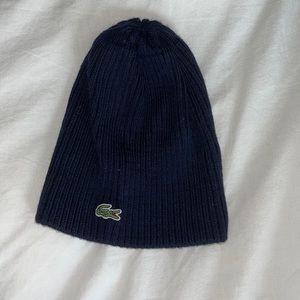Navy Blue Wool Beanie